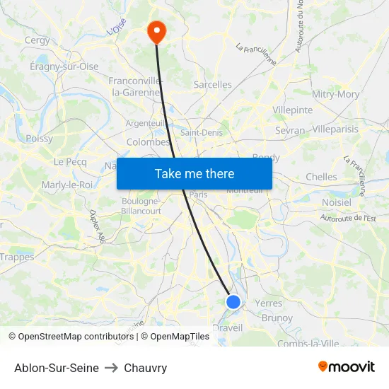 Ablon-Sur-Seine to Chauvry map