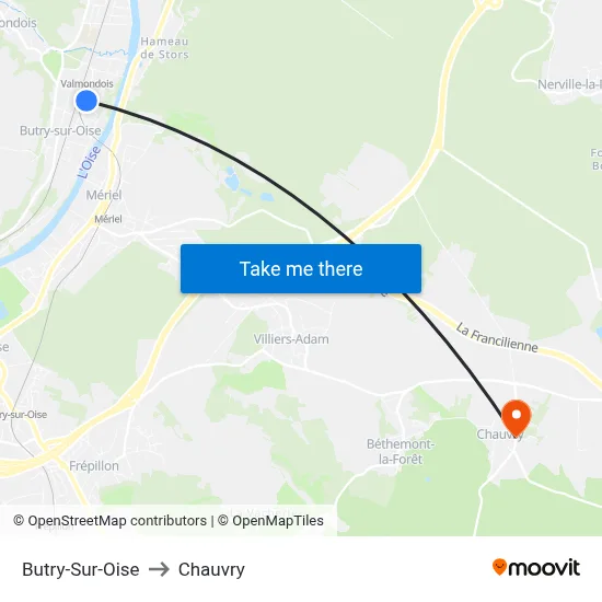 Butry-Sur-Oise to Chauvry map
