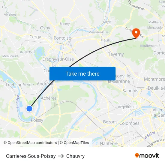 Carrieres-Sous-Poissy to Chauvry map