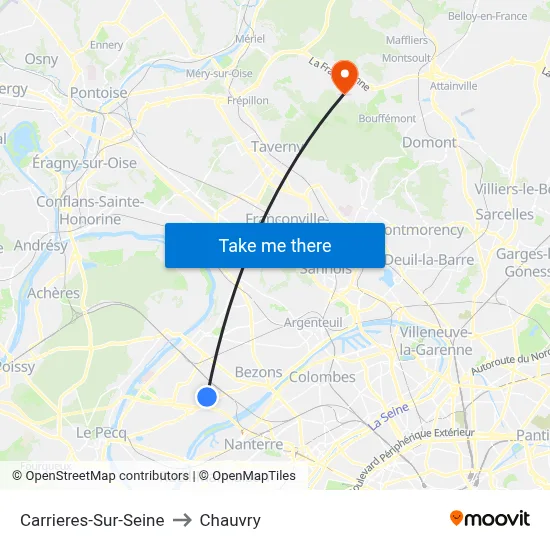 Carrieres-Sur-Seine to Chauvry map