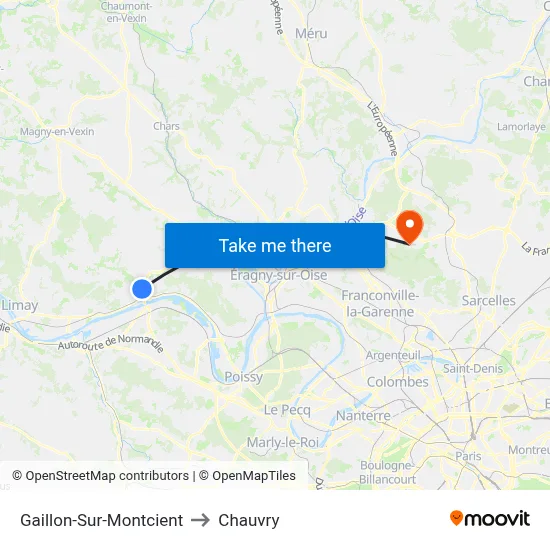 Gaillon-Sur-Montcient to Chauvry map