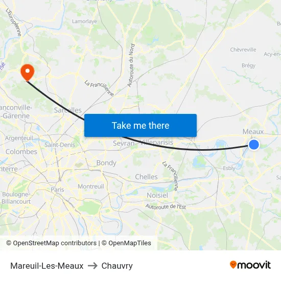Mareuil-Les-Meaux to Chauvry map