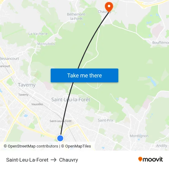 Saint-Leu-La-Foret to Chauvry map