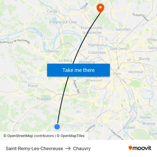 Saint-Remy-Les-Chevreuse to Chauvry map