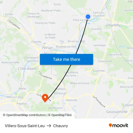 Villers-Sous-Saint-Leu to Chauvry map