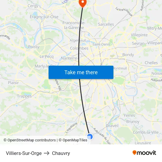Villiers-Sur-Orge to Chauvry map