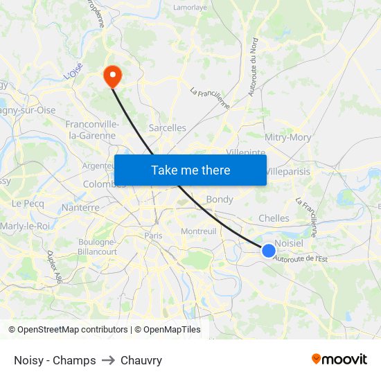 Noisy - Champs to Chauvry map