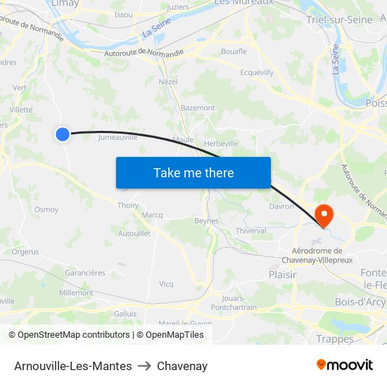 Arnouville-Les-Mantes to Chavenay map