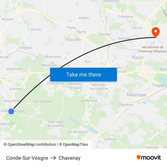 Conde-Sur-Vesgre to Chavenay map