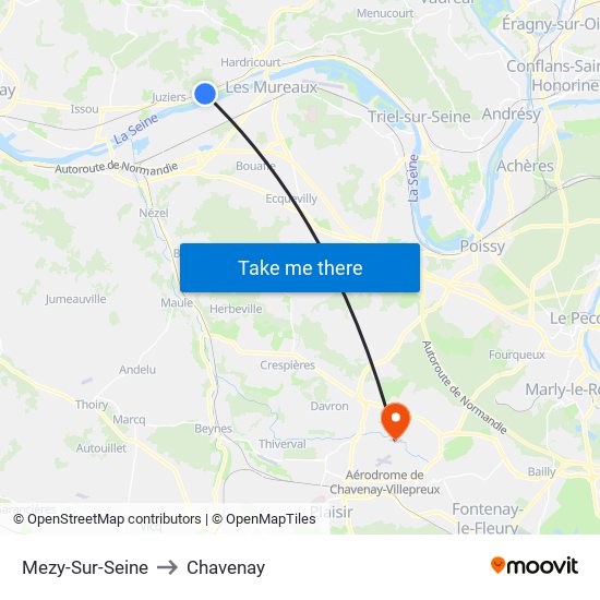 Mezy-Sur-Seine to Chavenay map