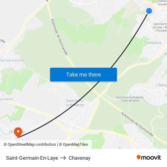 Saint-Germain-En-Laye to Chavenay map