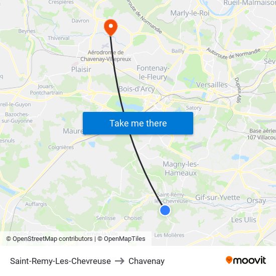 Saint-Remy-Les-Chevreuse to Chavenay map