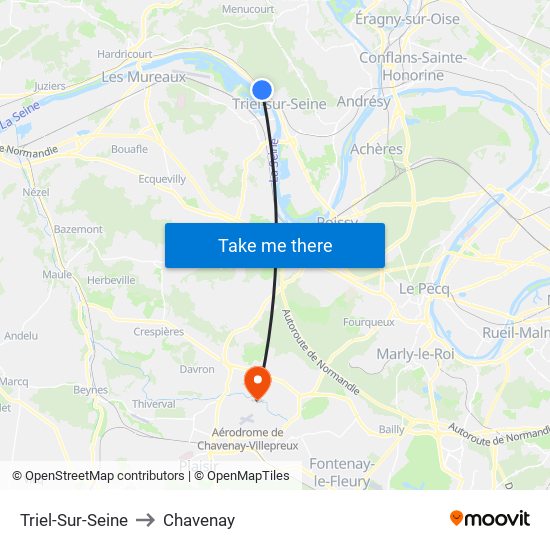 Triel-Sur-Seine to Chavenay map