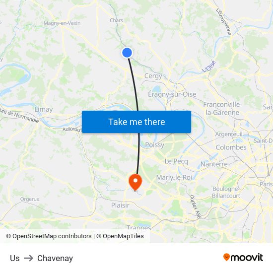 Us to Chavenay map