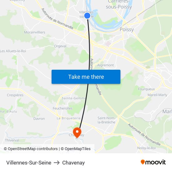 Villennes-Sur-Seine to Chavenay map