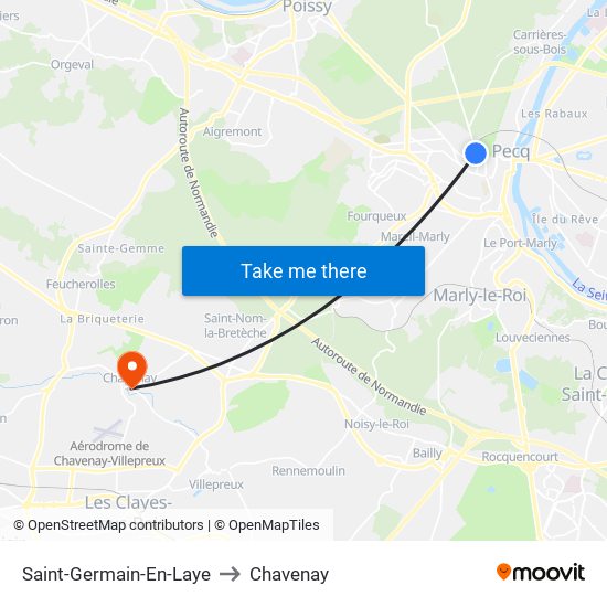 Saint-Germain-En-Laye to Chavenay map