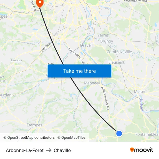 Arbonne-La-Foret to Chaville map