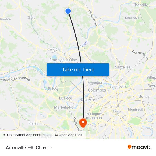 Arronville to Chaville map