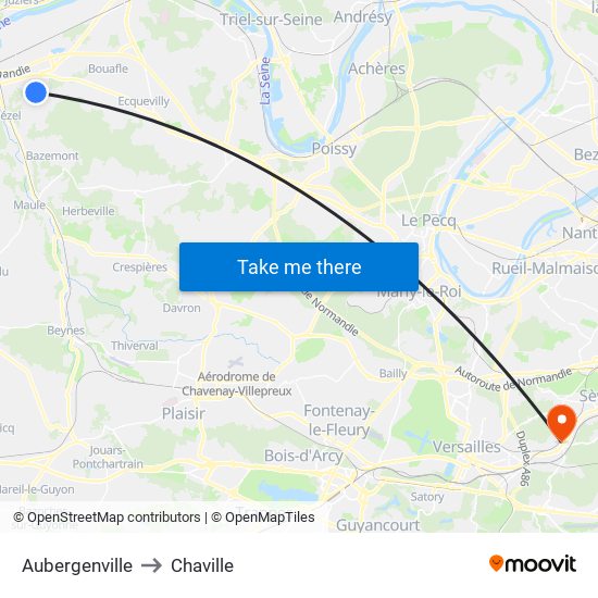 Aubergenville to Chaville map