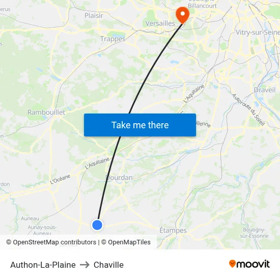 Authon-La-Plaine to Chaville map