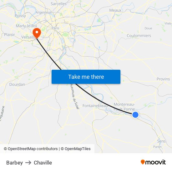 Barbey to Chaville map