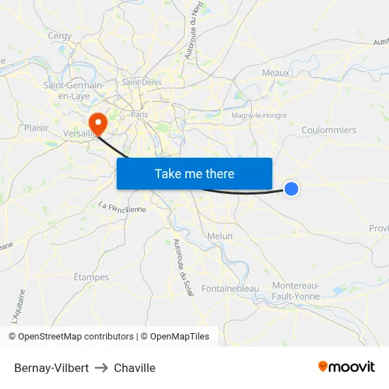 Bernay-Vilbert to Chaville map