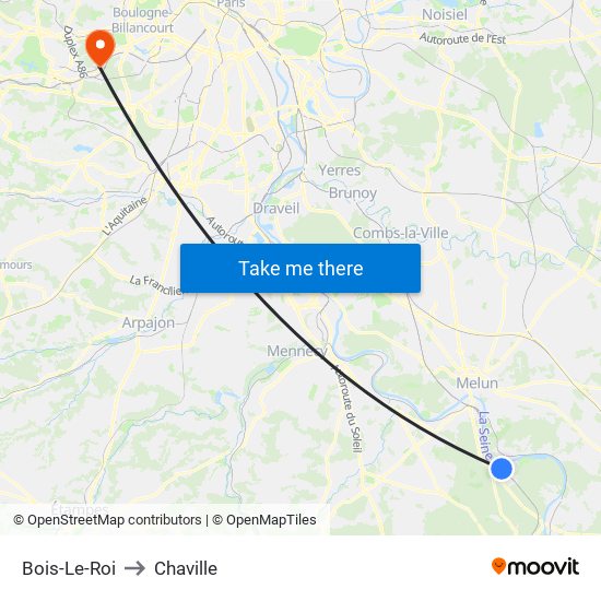 Bois-Le-Roi to Chaville map