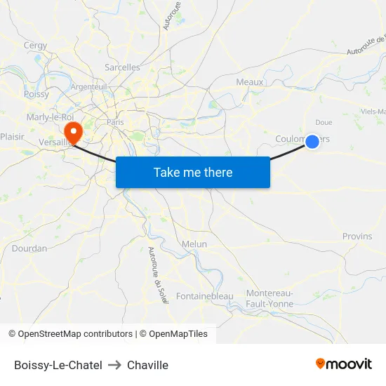 Boissy-Le-Chatel to Chaville map