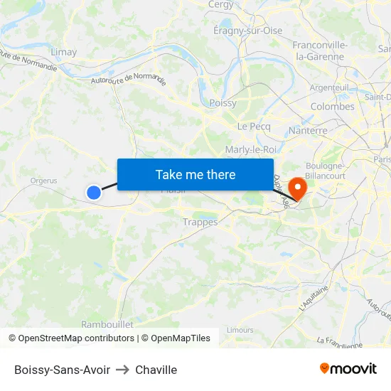 Boissy-Sans-Avoir to Chaville map