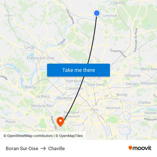 Boran-Sur-Oise to Chaville map