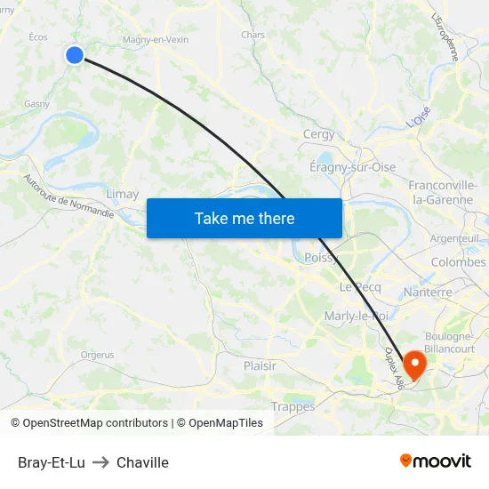 Bray-Et-Lu to Chaville map