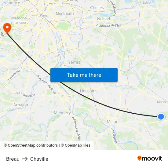 Breau to Chaville map