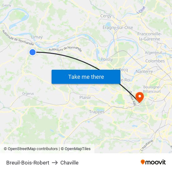 Breuil-Bois-Robert to Chaville map