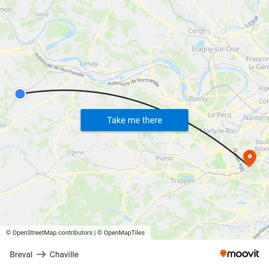 Breval to Chaville map