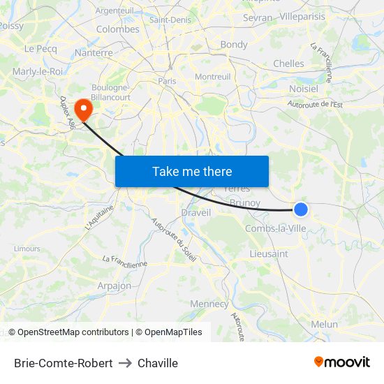 Brie-Comte-Robert to Chaville map