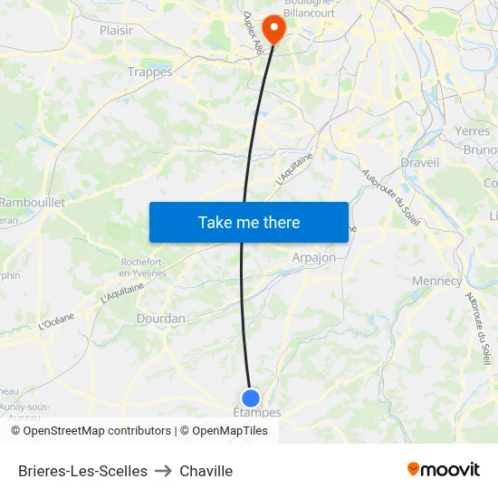 Brieres-Les-Scelles to Chaville map