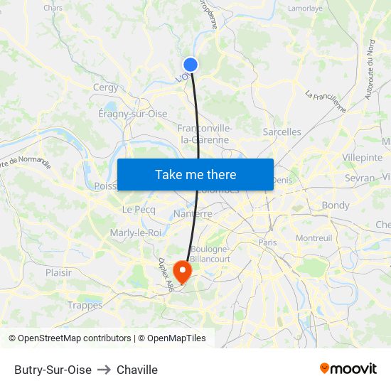 Butry-Sur-Oise to Chaville map