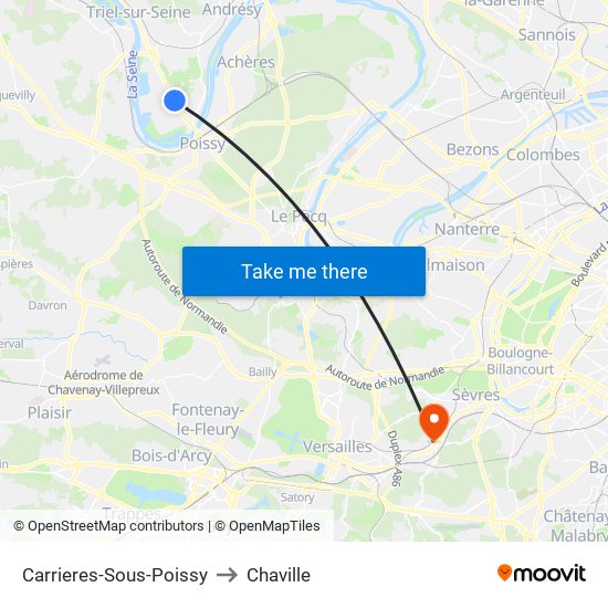 Carrieres-Sous-Poissy to Chaville map