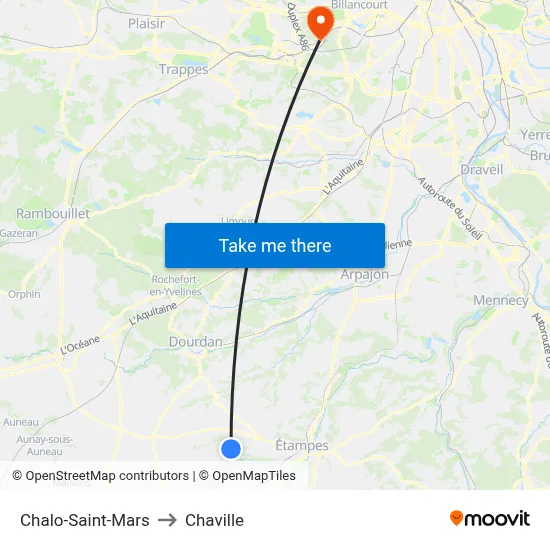 Chalo-Saint-Mars to Chaville map