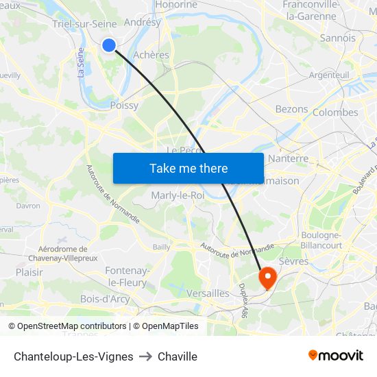 Chanteloup-Les-Vignes to Chaville map