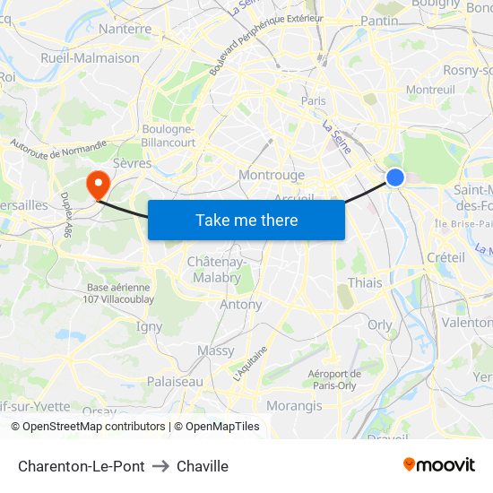 Charenton-Le-Pont to Chaville map