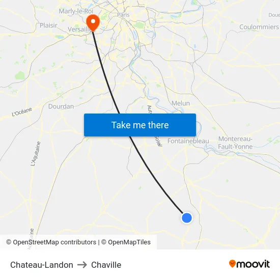Chateau-Landon to Chaville map