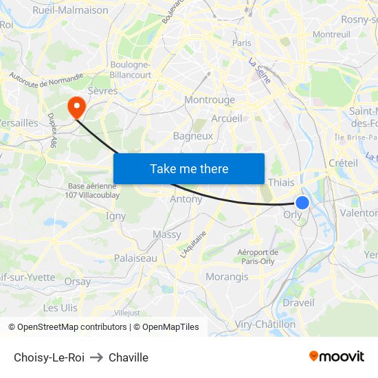 Choisy-Le-Roi to Chaville map