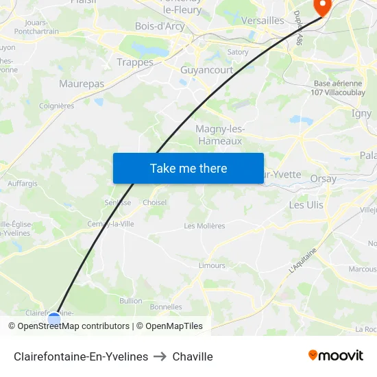 Clairefontaine-En-Yvelines to Chaville map