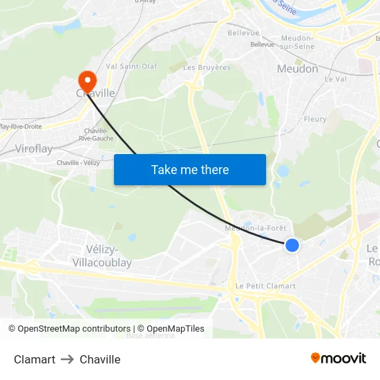 Clamart to Chaville map