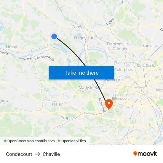 Condecourt to Chaville map