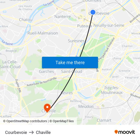 Courbevoie to Chaville map