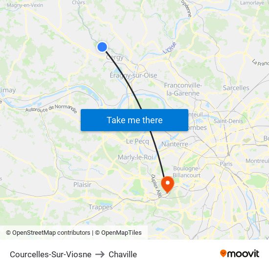 Courcelles-Sur-Viosne to Chaville map