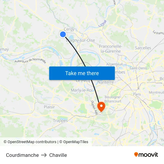 Courdimanche to Chaville map