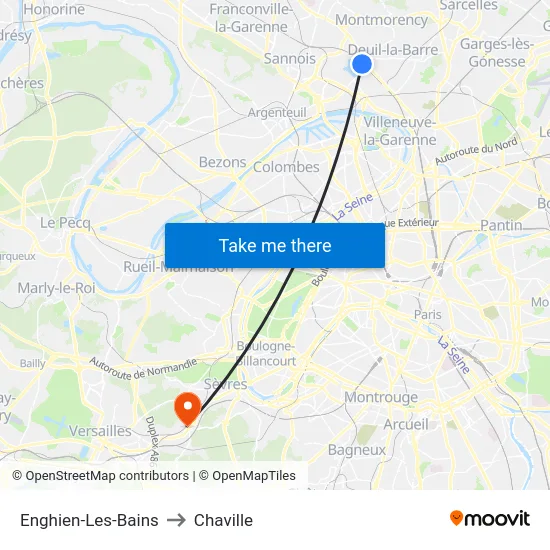 Enghien-Les-Bains to Chaville map